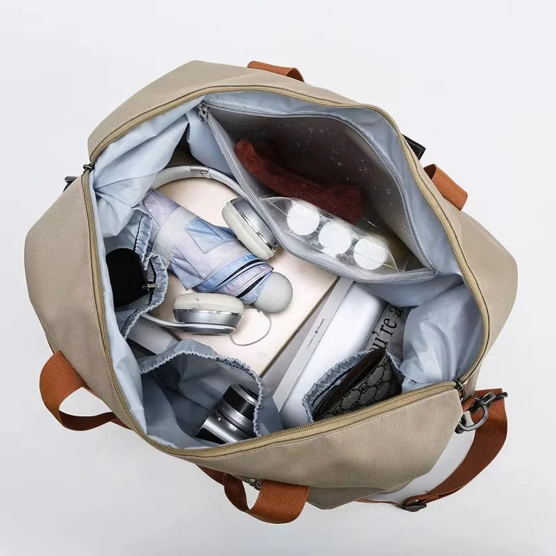 Portable fitness bag, travel outdoor short-distance business trip luggage bag Li girls shoulder crossbody chest bag handbag Peaceful Pleasures Health and Wellness