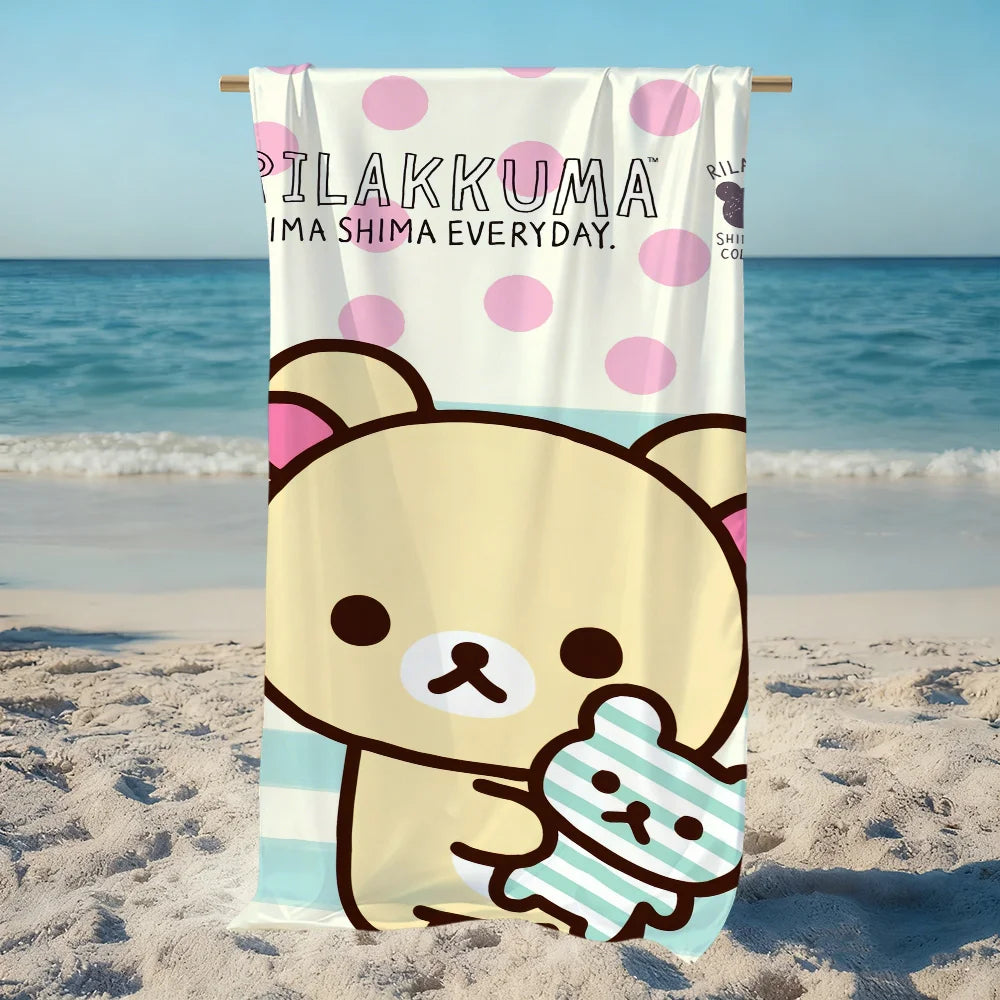 Rilakkuma Cartoon Beach Towel | Quick Dry Soft Pool Towel