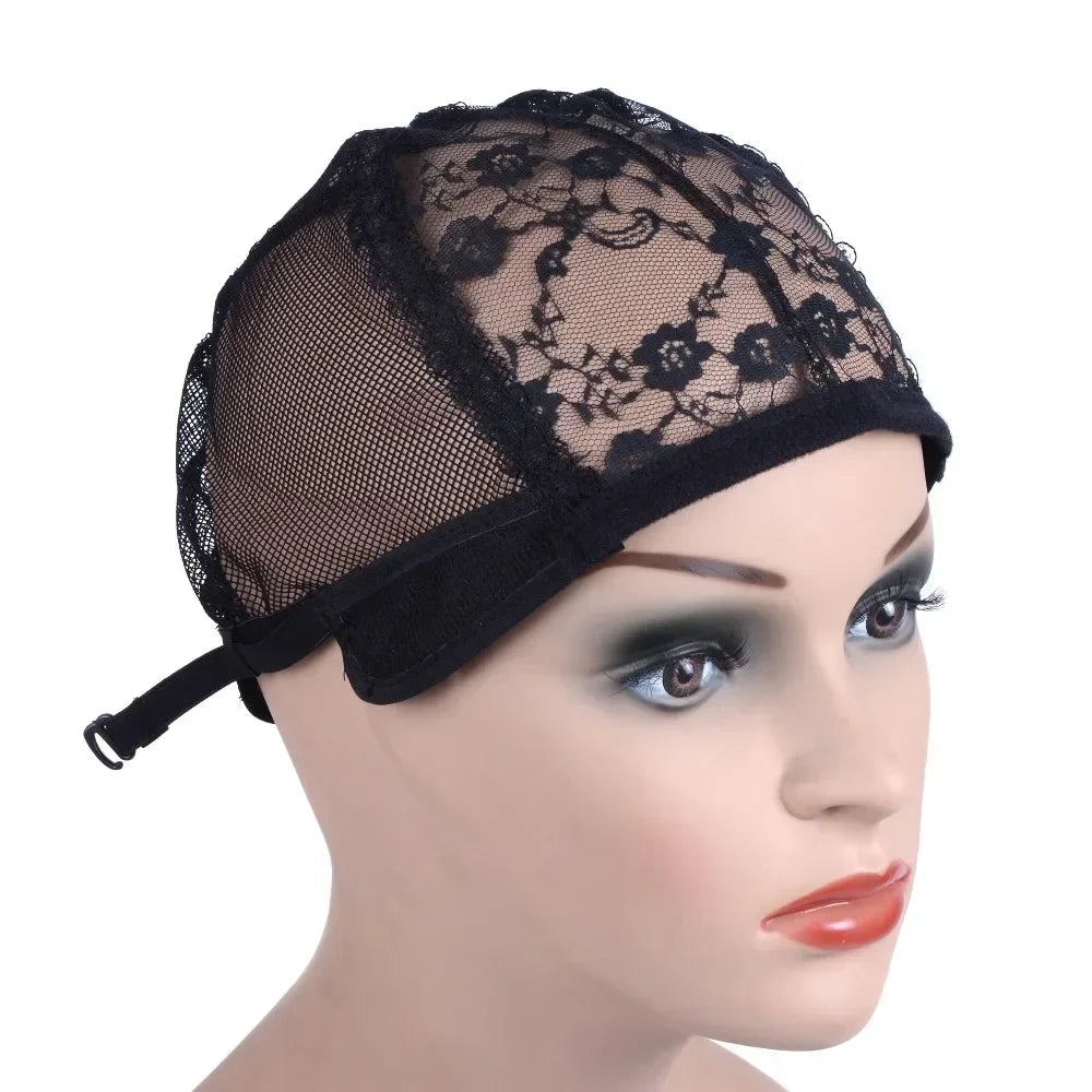 3-Pack Stretch Dome Wig Caps & Lace Cap for Wig Making Wig Cap Peaceful Pleasures Health and Wellness black