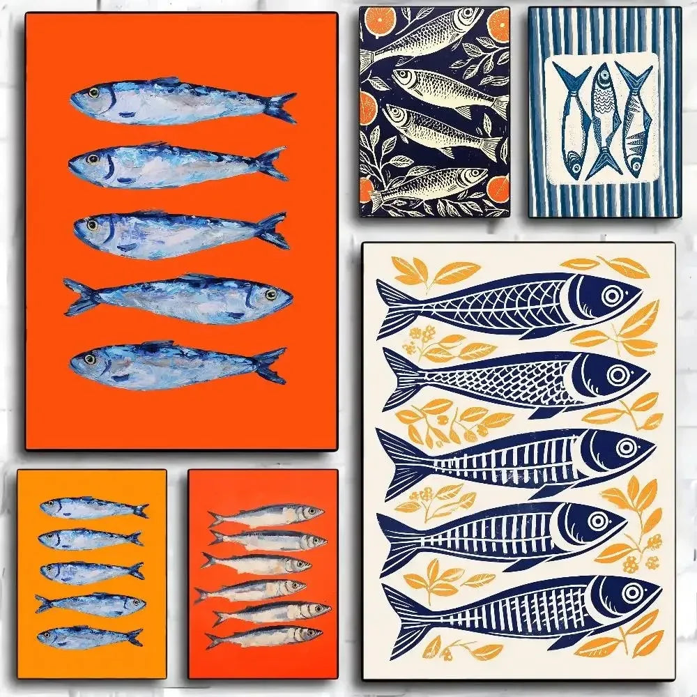 Colorful Ocean Fish Canvas Poster | Unframed Wall Art Print Canvas Wall Art Peaceful Pleasures Health and Wellness