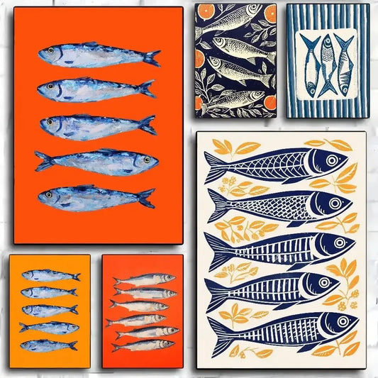 Colorful Ocean Fish Canvas Poster | Unframed Wall Art Print Canvas Wall Art Peaceful Pleasures Health and Wellness