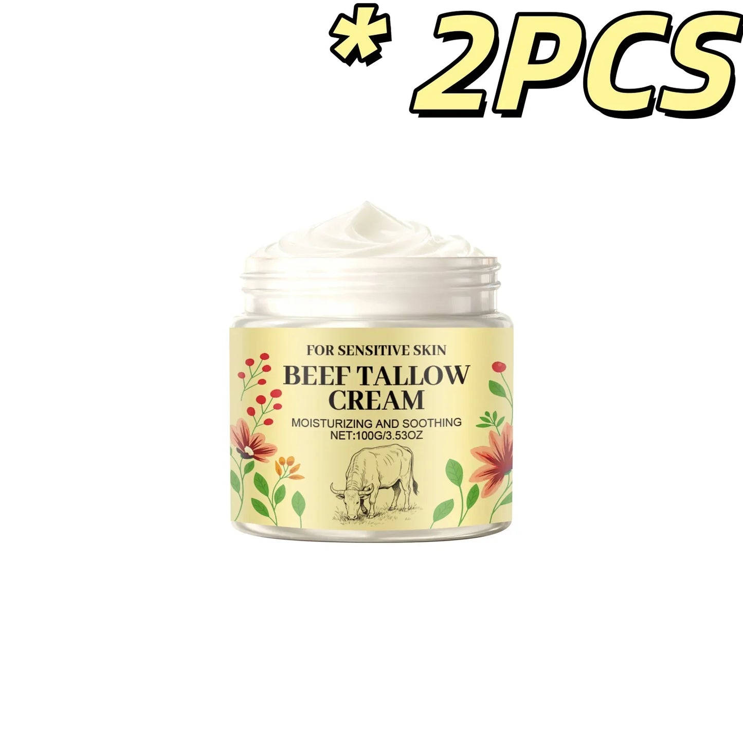 Beef Tallow Body Cream – Deep Moisturizer for Dry Skin 100g