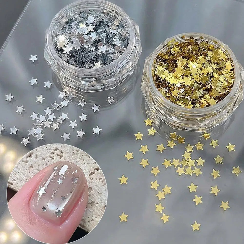 Silver Star Nail Glitter Sequins – Sparkling Flakes for Nail Art