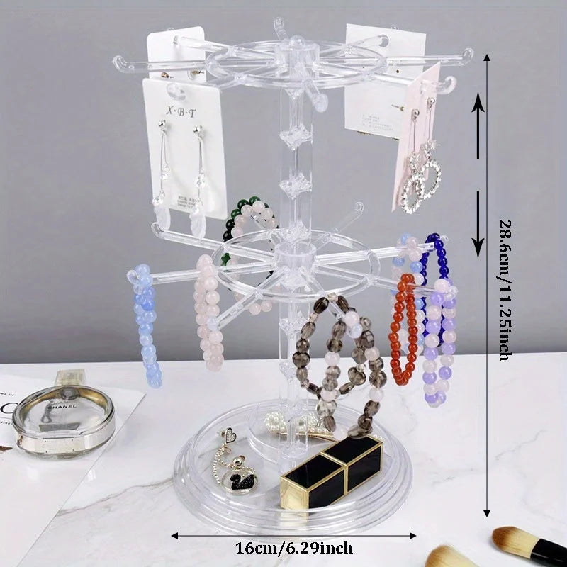2-Tier Rotating Jewelry Stand | Necklace & Bracelet Organizer