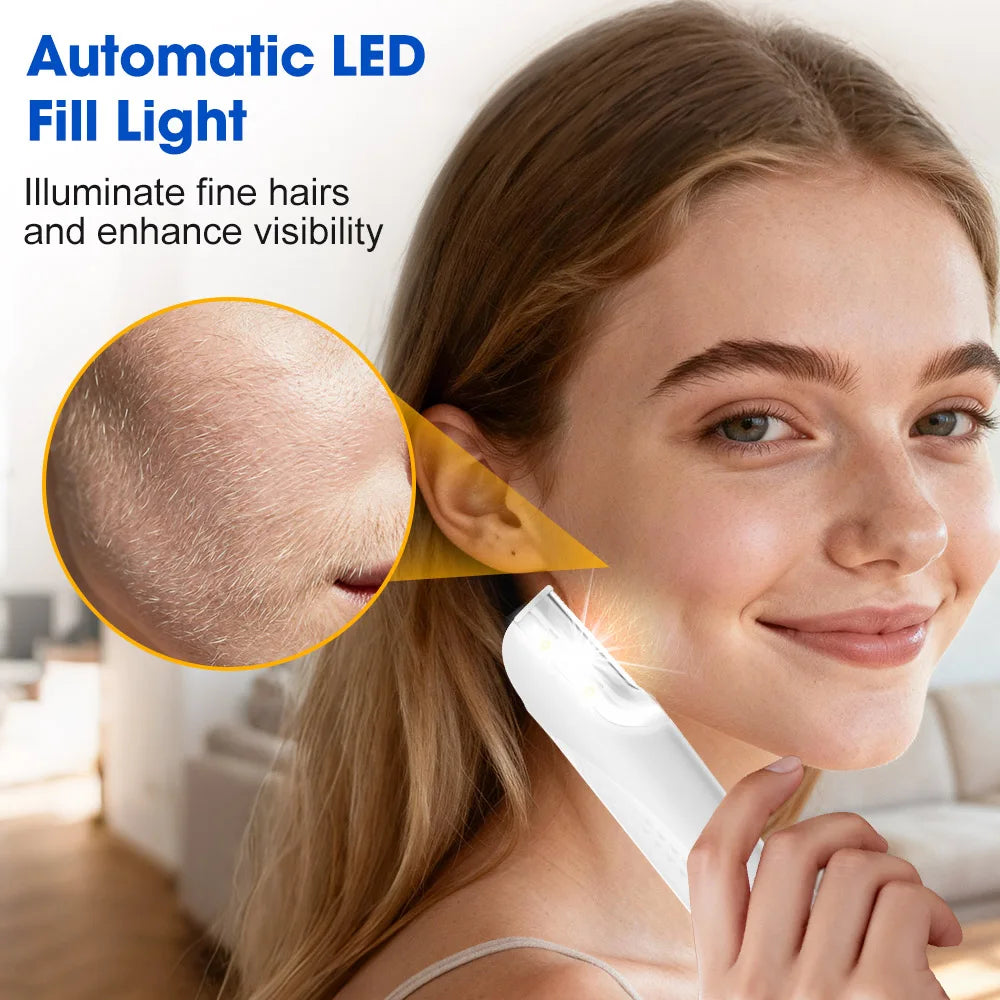 Electric Sonic Dermaplaning Razor for Women's Rechargeable Eyebrow Trimmer with 6 Replaceable Blades Facial Hair & Fuzz Shaver Peaceful Pleasures Health and Wellness