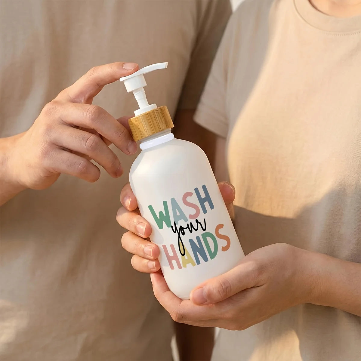 Boho Soap Dispenser with Pump – Refillable Countertop Hand Soap Pump Bottle