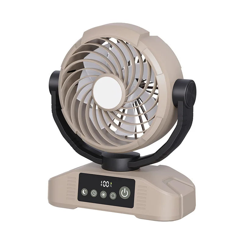 Portable USB Desktop Fan – Digital Display, Remote & LED Light