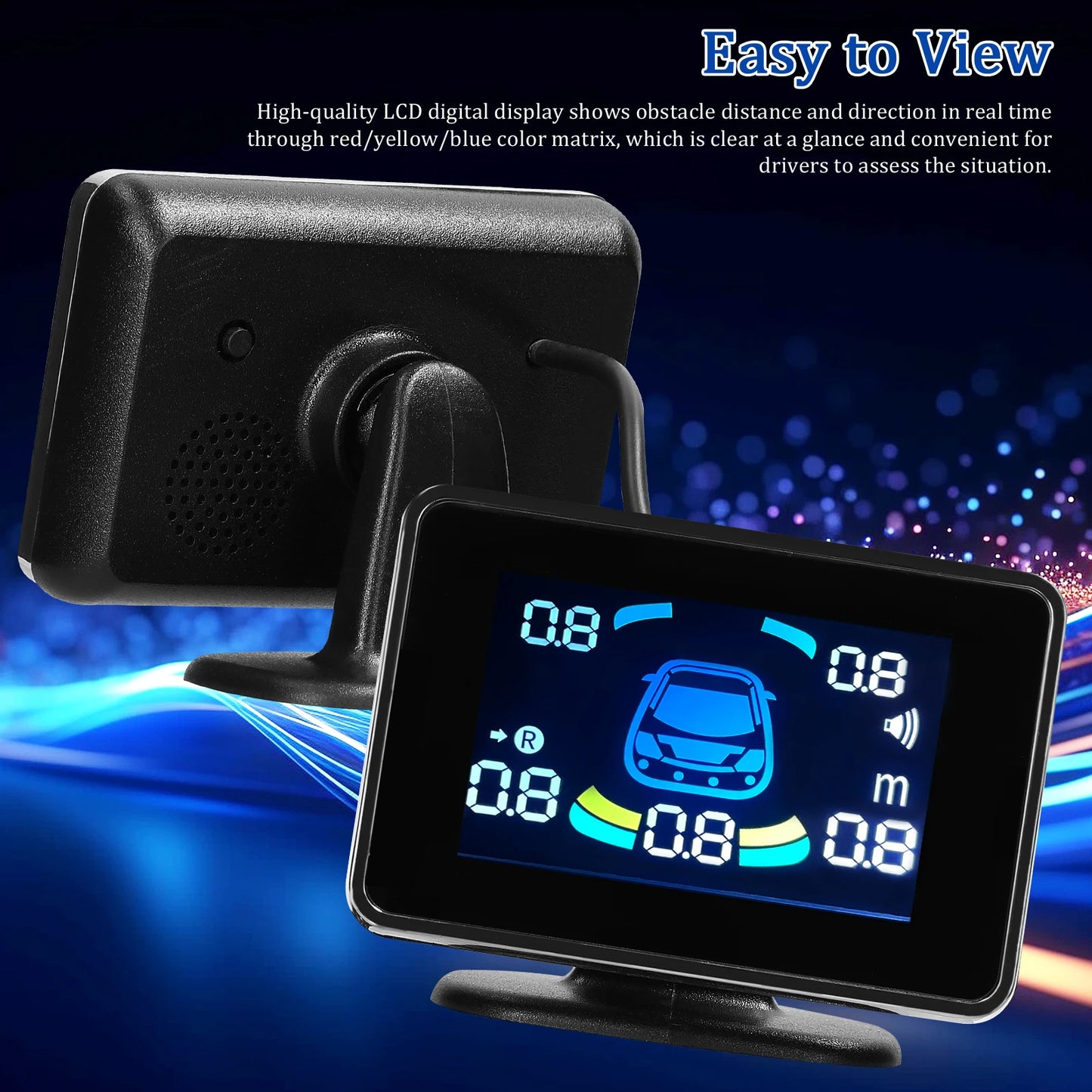Car Parking Sensor Reversing Radars System Front & Rear Support Sound Warning/Buzzer/Mute with 8 Parking Sensors Peaceful Pleasures Health and Wellness