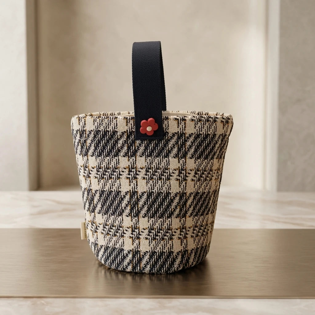 Canvas Lunch Bag for Women Large Capacity Thermal Insulated Tote with Double Handles and Reinforced Bottom Ideal for Picnic Peaceful Pleasures Health and Wellness