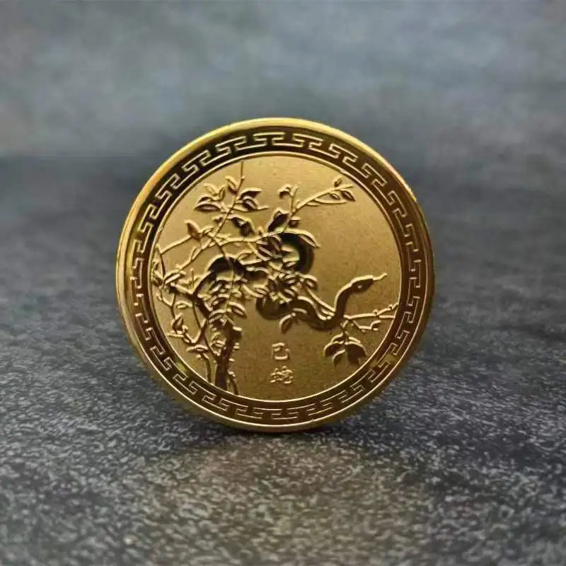 45mm Chinese Coins Lucky Animal Dragon Snake Horse Sheep Collectible Coins Metal Collection New Year Souvenir медали наградные Peaceful Pleasures Health and Wellness Snake