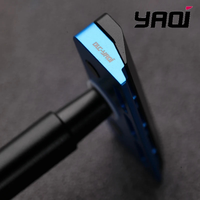 2026 Tachi Aluminum Version YAQI Light Weight Single Edge Safety Razor Black And Blue Colors for Smooth Shaving Experience Peaceful Pleasures Health and Wellness