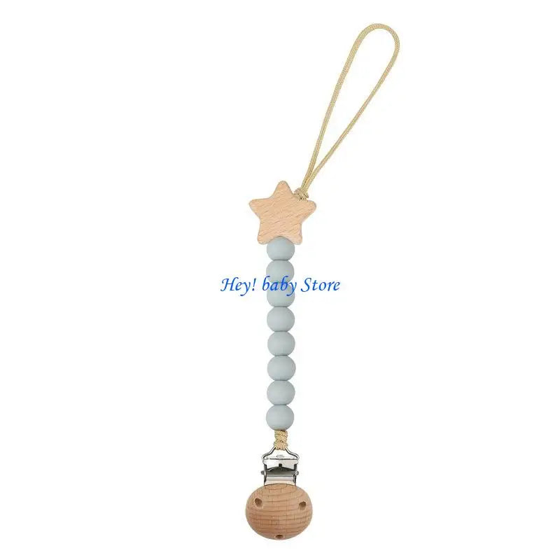 Silicone Bead Baby Pacifier Clip | Teething & Soother Holder