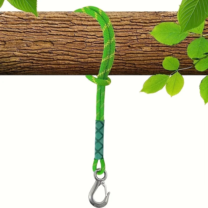 Heavy Duty Nylon Sling with Metal Hook - Wear-resistant - Suitable for Outdoor Hammocks, Tree Swings, and Patio Chairs Peaceful Pleasures Health and Wellness