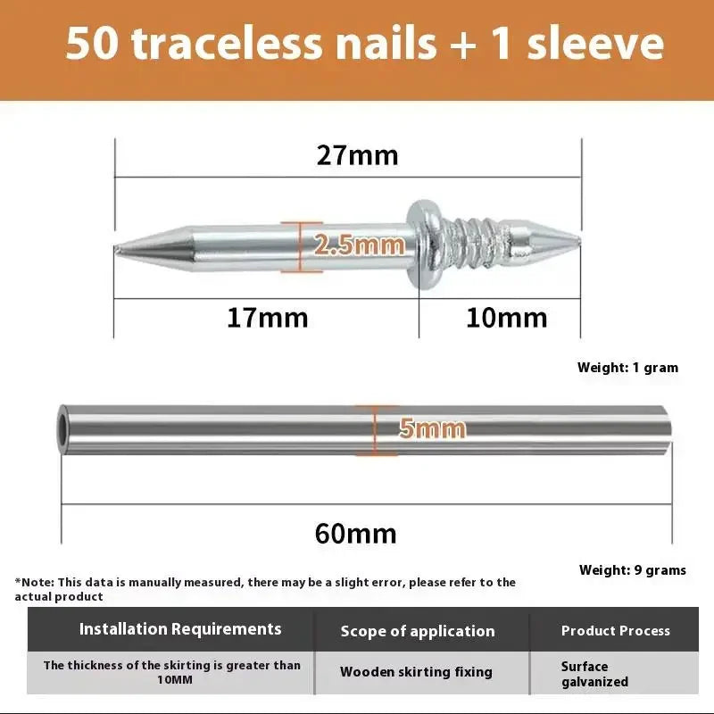 Double Head Seamless Skirting Nails – Rust-Proof Steel 50/100pk
