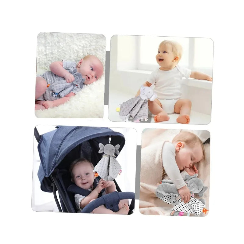Elephant Baby Comforter Blanket Soft Appease Towel Baby Rattle Animals Toys Soothe Reassure Sleeping Towel Lathe HangingToddler Peaceful Pleasures Health and Wellness