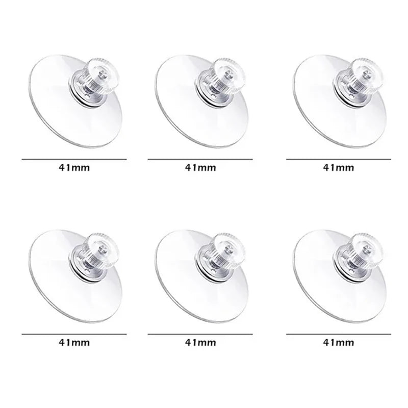 Clear PVC Suction Cup Pads – Strong Hold, 6-Pack | No-Drill Suction Cup Pads Peaceful Pleasures Health and Wellness Diameter 41mm 6Pcs