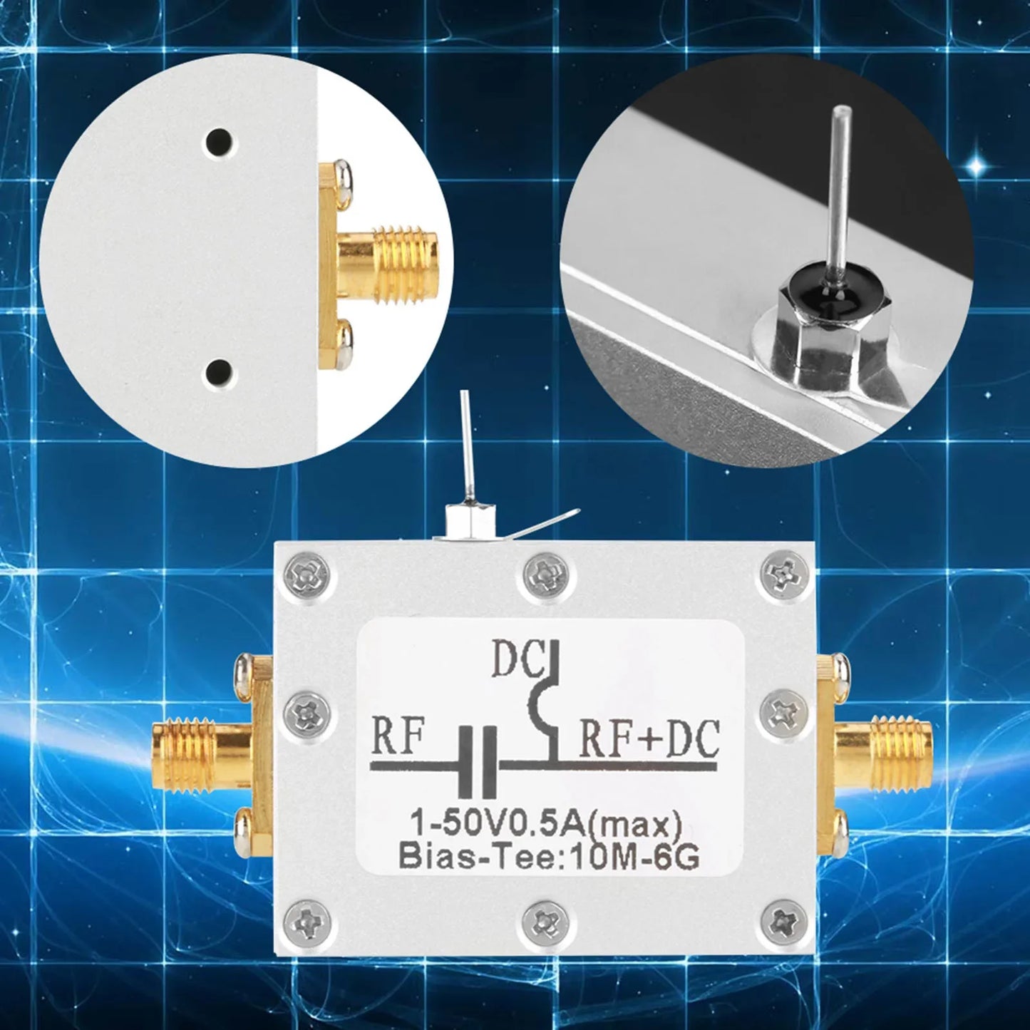 10MHz-6GHz Bias Tee Broadband Radio Frequency Microwave Coaxial RF