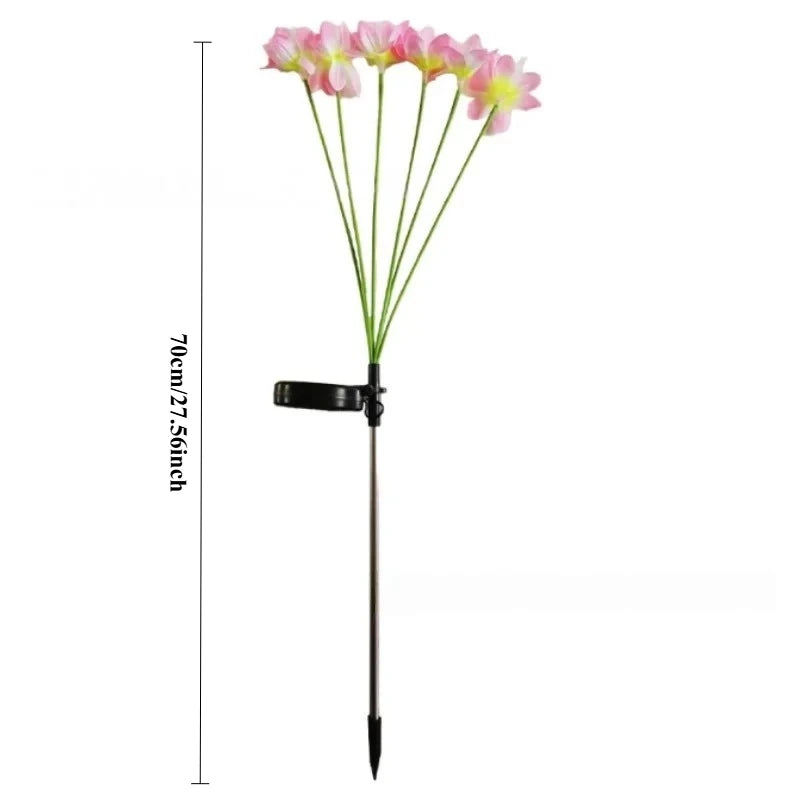 Solar Camellia Flower LED Garden Stake Light | Fiber Optic Lamp