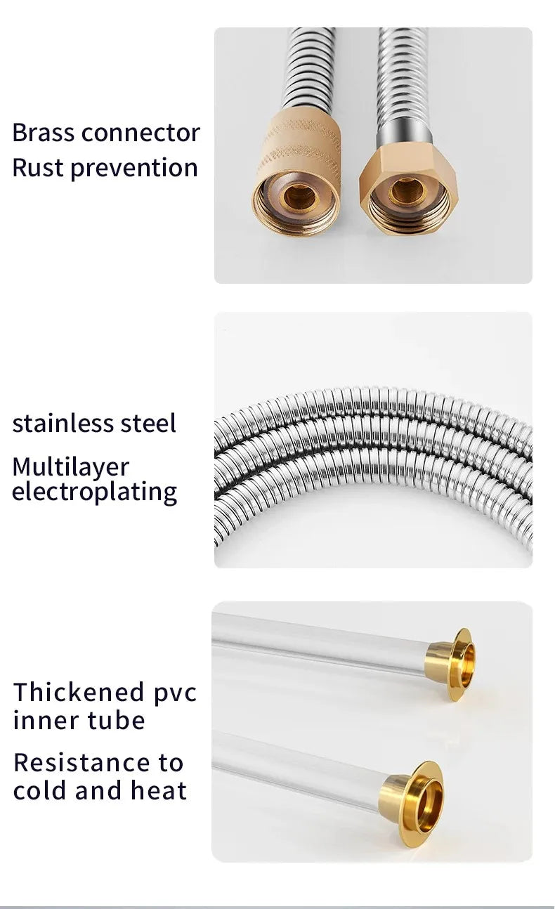 Stainless Steel Flexible Shower Hose – 1.5M, 2M or 3M