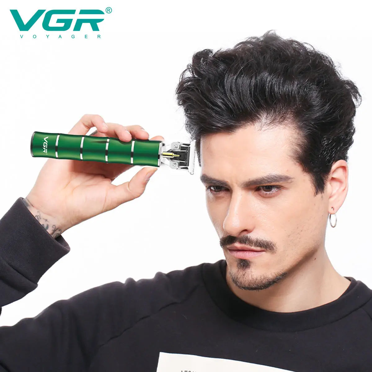 VGR Retro Metal Electric Hair Clipper Household Oil Head Carving Electric Push Clipper T-shaped Blade Hair Trimmer V-193 Peaceful Pleasures Health and Wellness
