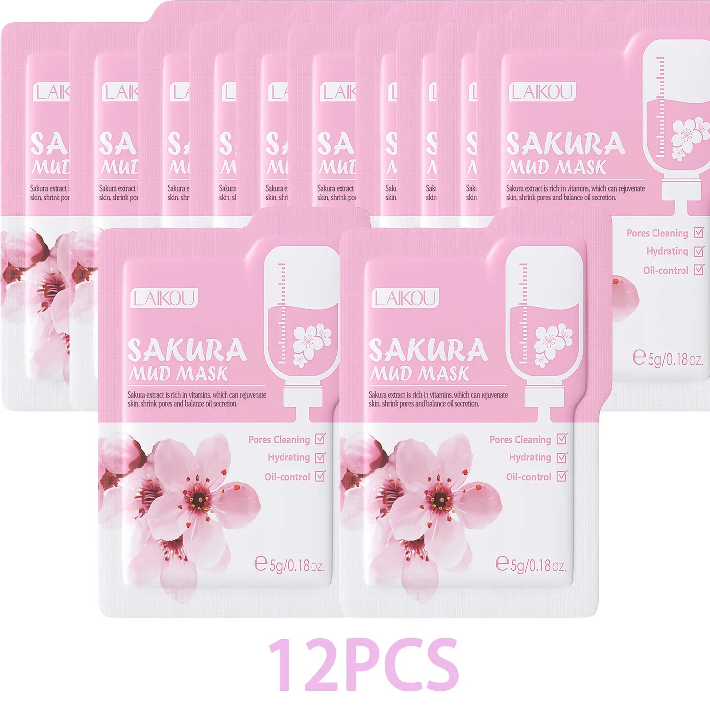 LAIKOU Sakura Clay Mud Mask – Hydrating & Oil Balancing 5g