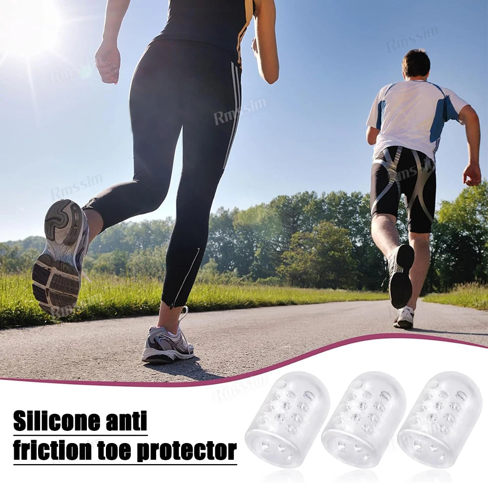 2/10Pcs Silicone Toe Caps Anti-Friction Breathable Toe Protector Gel Toe Cap Protector Cushions Prevents Blisters Toe Foot Care Peaceful Pleasures Health and Wellness