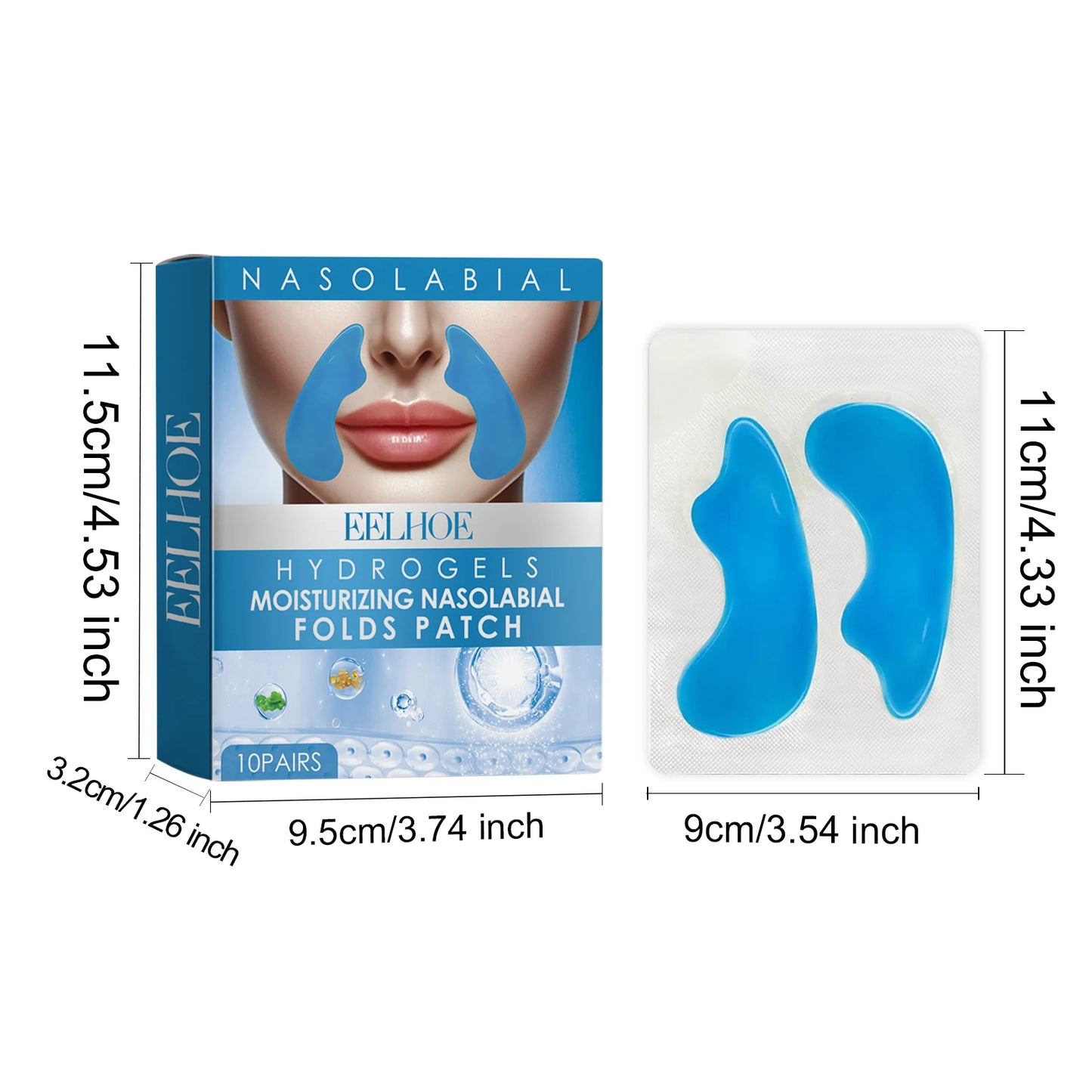 Nasolabial Fold Gel Patches – Anti-Wrinkle & Firming 10Pc