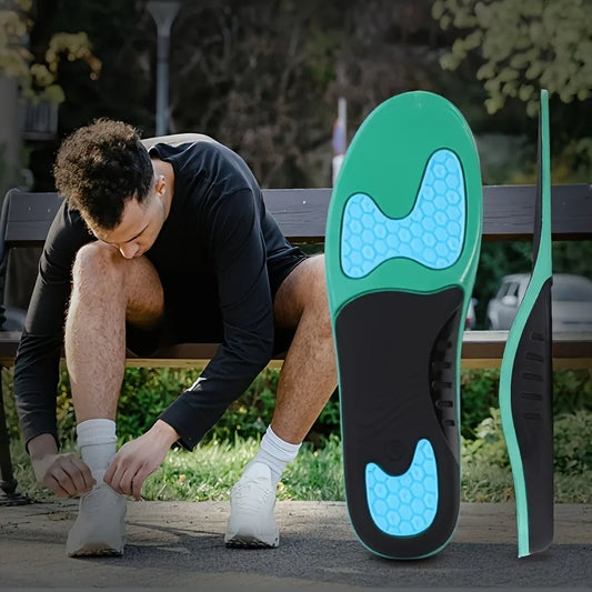 1 pair Orthotic Insoles with Honeycomb Gel Cushioning, Arch Support Shock Absorption for Plantar Fasciitis Relief & Flat Feet Peaceful Pleasures Health and Wellness