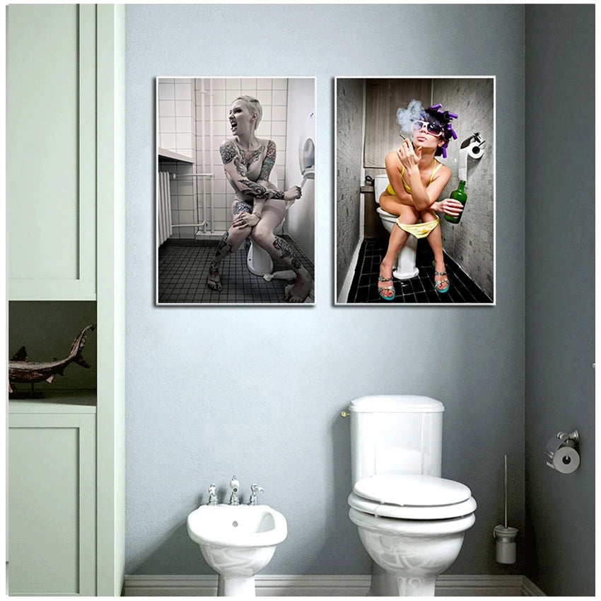Black & White Woman Canvas Wall Art | Bar & Home Décor Print Canvas Wall Art Peaceful Pleasures Health and Wellness