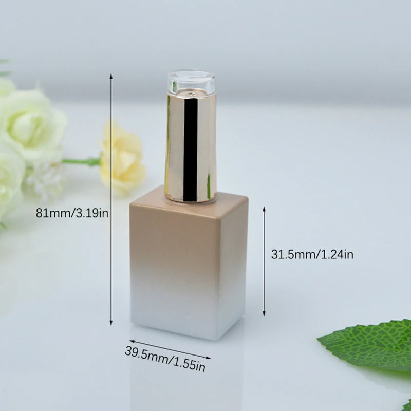 Glass Nail Polish Bottles with Brush – 10ml & 15ml Refillable