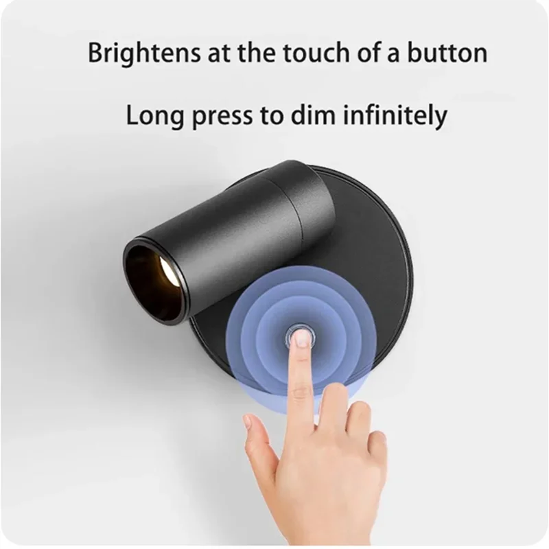 Alloy magnetic type-C rechargeable wall lamp spotlight wireless no wiring no punch reading wall light bedroom bedside LED light Peaceful Pleasures Health and Wellness