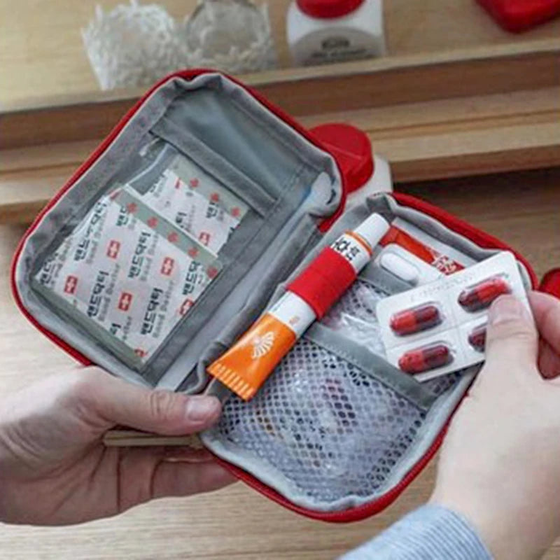 Mini Portable Medicine Bag Travel First Aid Kit Medicine Bag Storage Bag Survival Kit Medicine Box Outdoor Emergency Camping Peaceful Pleasures Health and Wellness