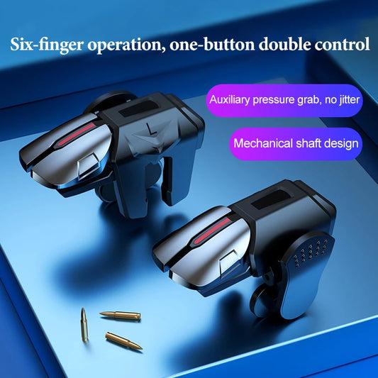 G21 Six Finger Linkage Chicken Eating Artifact Game Handles Auxiliary Keys Mobile Games Physical and Mechanical Keys Peaceful Pleasures Health and Wellness