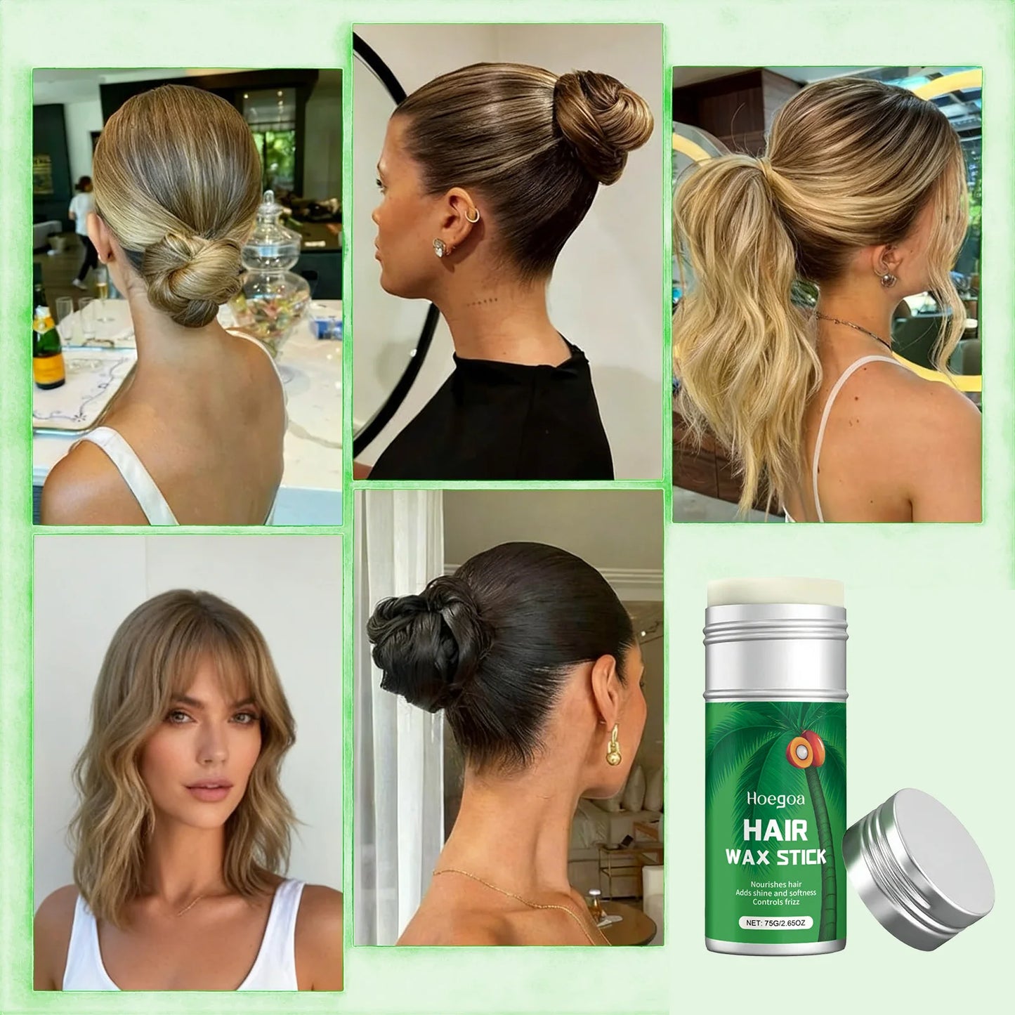 Strong Hold Hair Wax Stick – Anti-Frizz & Edge Control