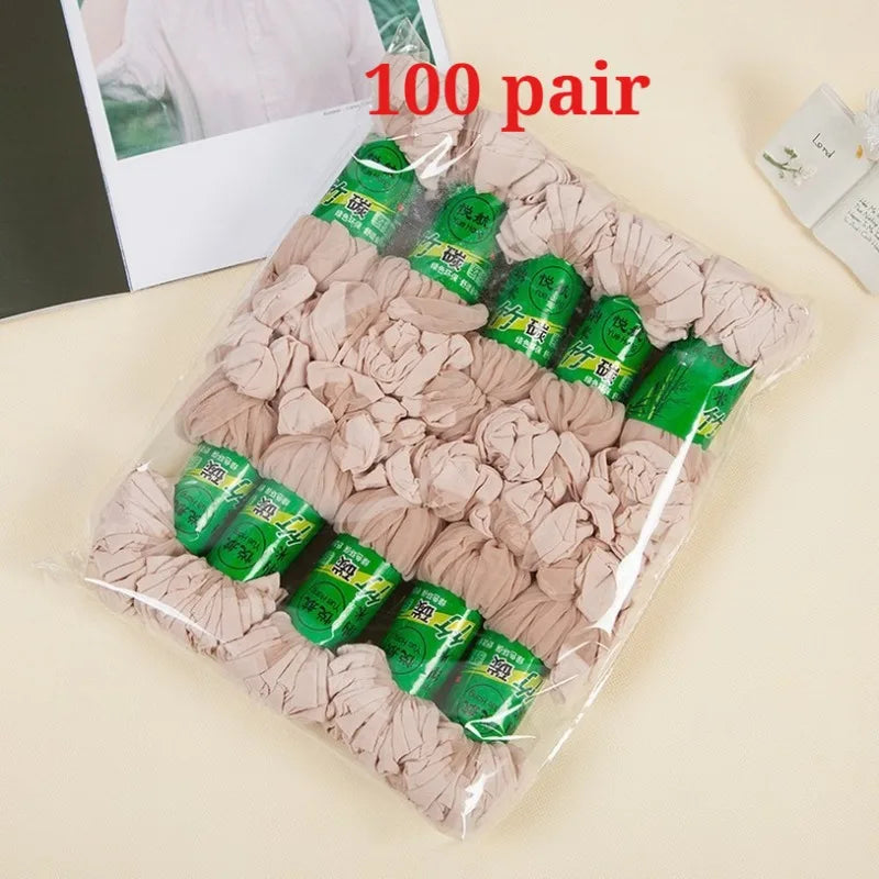 Women's Ultrathin Transparent Nylon Ankle Socks | 10–100 Pairs