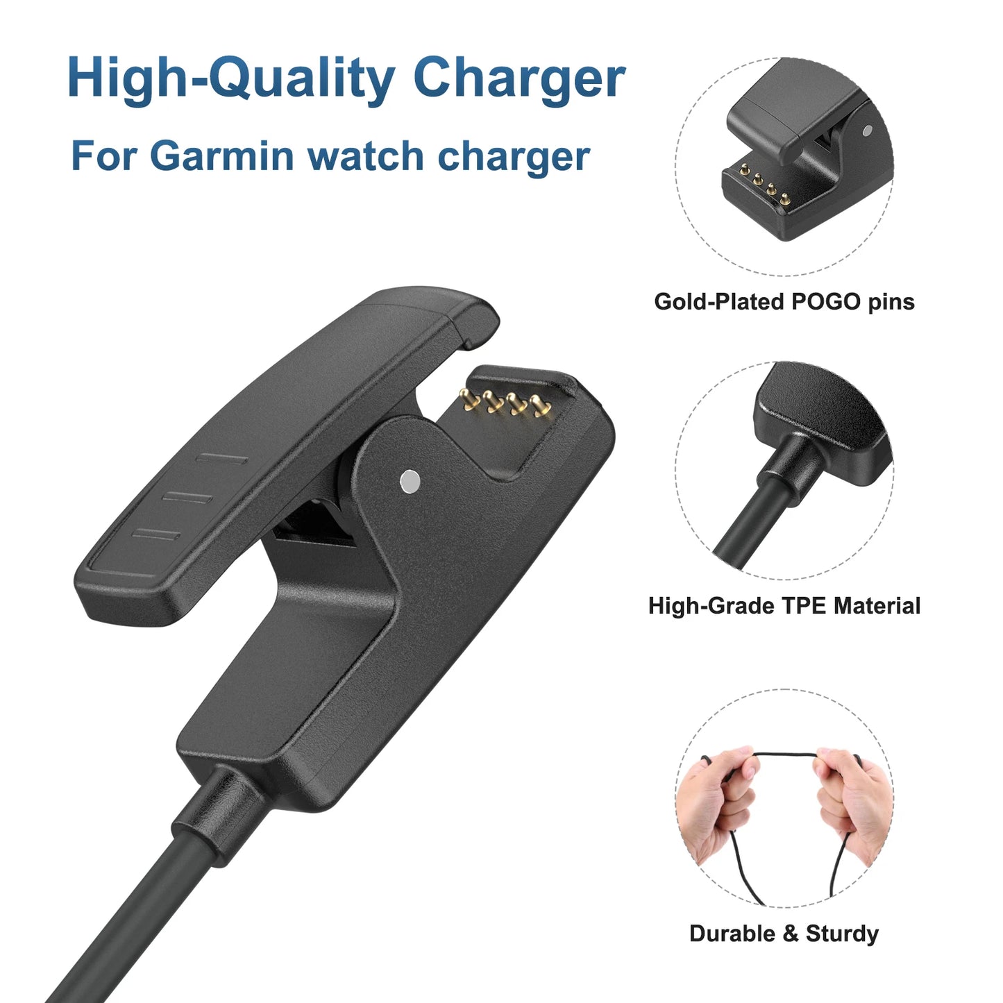 Garmin Forerunner USB Charging Cable 100CM Clip Cradle