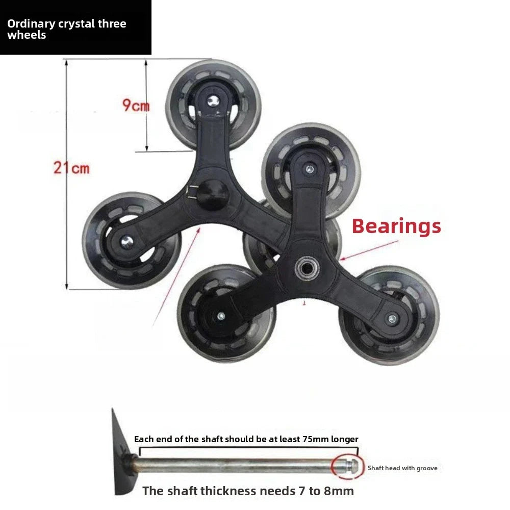 3-Wheel Stair Climbing Cart Casters – Replacement Rollers