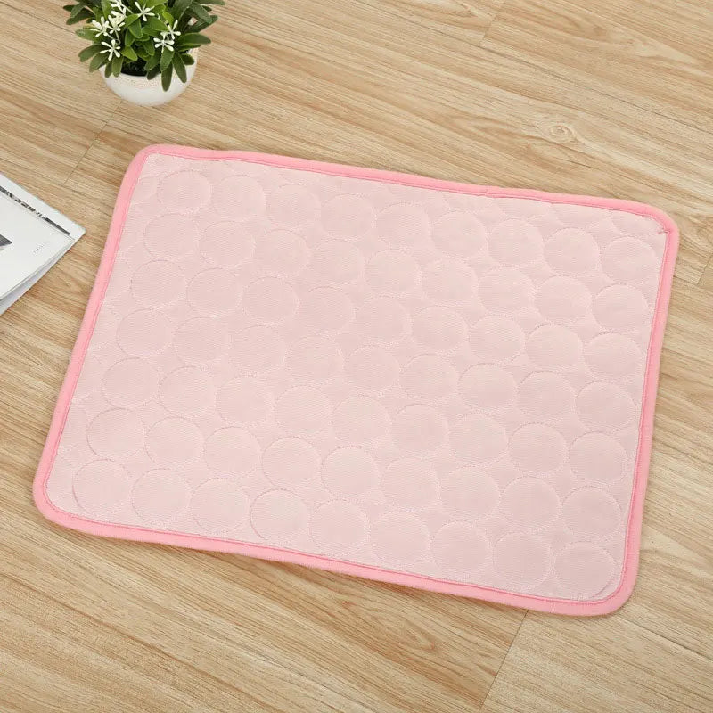 Dog Ice Silk Cooling Mat Ice Silk Washable Practical Cool and Breathable Pet Mat for Living Room Floor Peaceful Pleasures Health and Wellness