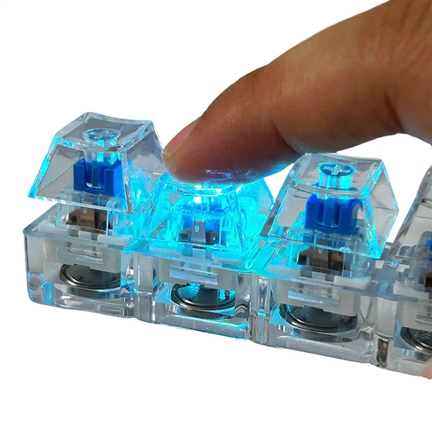 4-Key LED Keyboard Fidget Clicker Keychain | Light-Up Toy