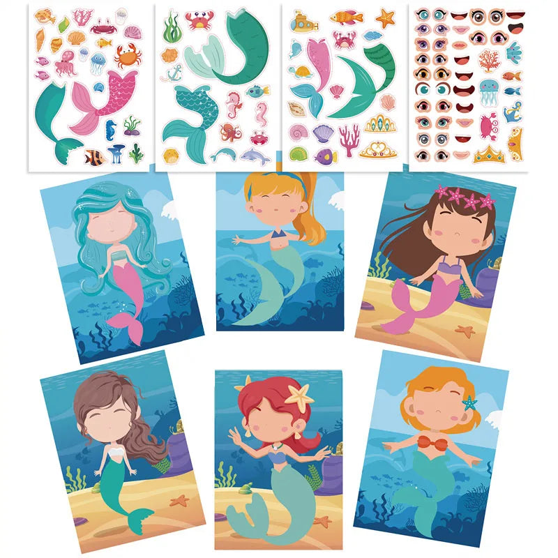 Makeup Sticker Book Kids Girls DIY Graffiti Filling Painting Picture