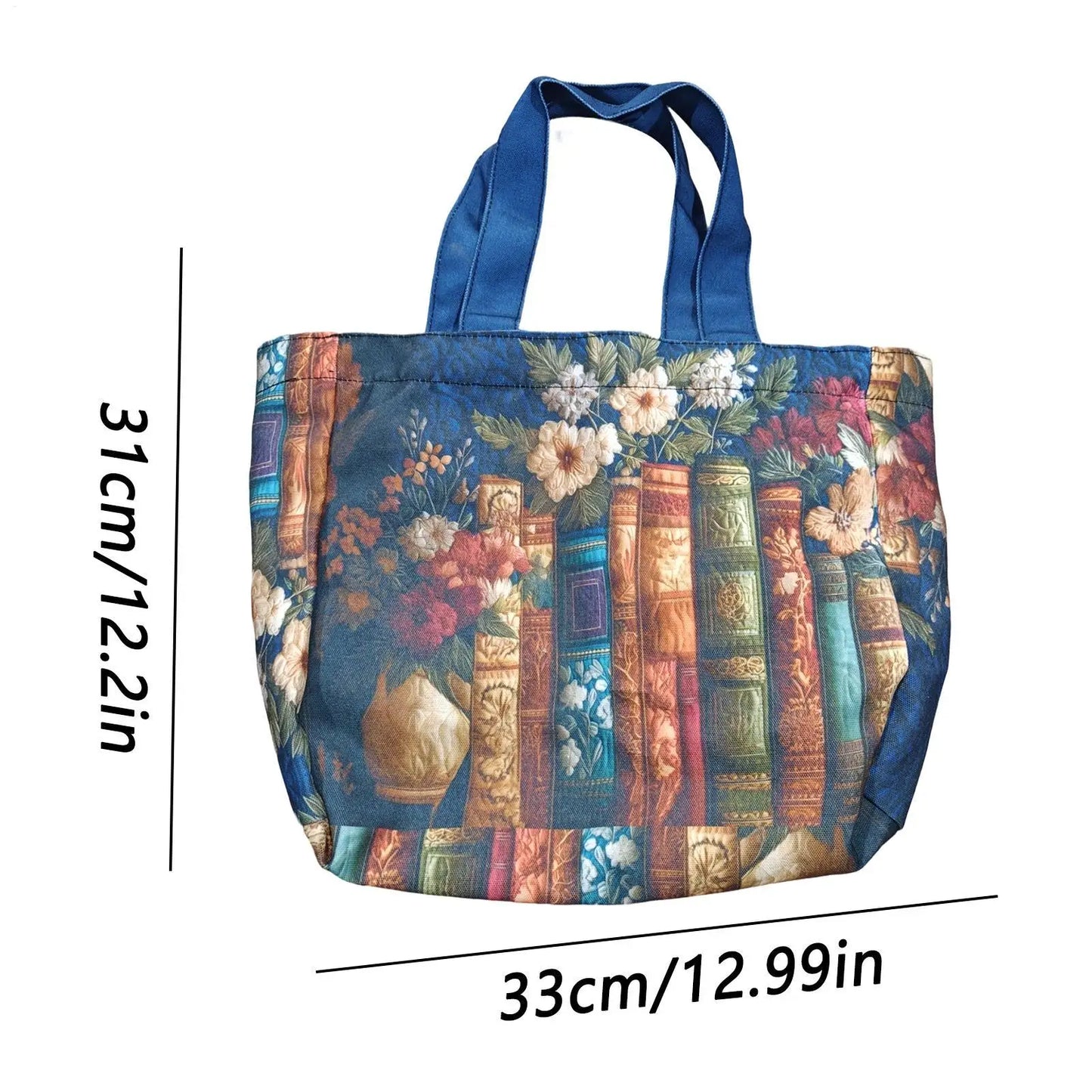 Large Floral Quilted Canvas Tote Bag | Reusable & Foldable Quilted Canvas Tote Peaceful Pleasures Health and Wellness