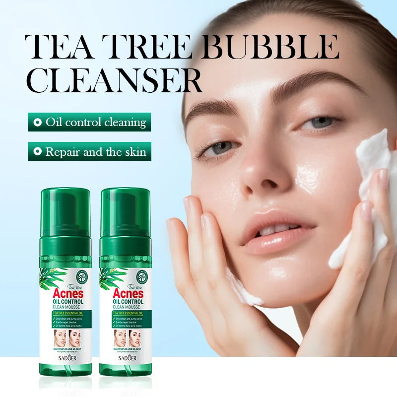 SADOER Tea Tree Mousse Facial Cleanser 150g | Oil Control