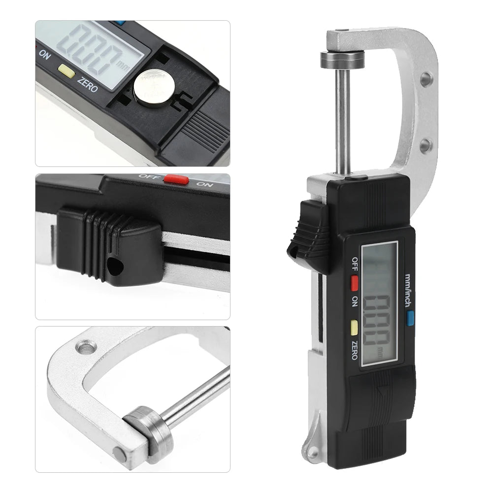 Digital Thickness Gauge Horizontal Type Electronic Digital Display Caliper Thickness Gauge Measuring Tool 0-25mm Thickness Gauge Peaceful Pleasures Health and Wellness