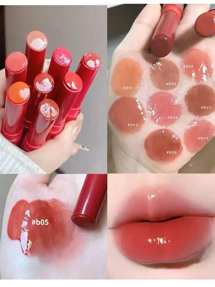 LUXURYTO Glitter Lip Gloss – Glass Mirror Shine, Clear & Red