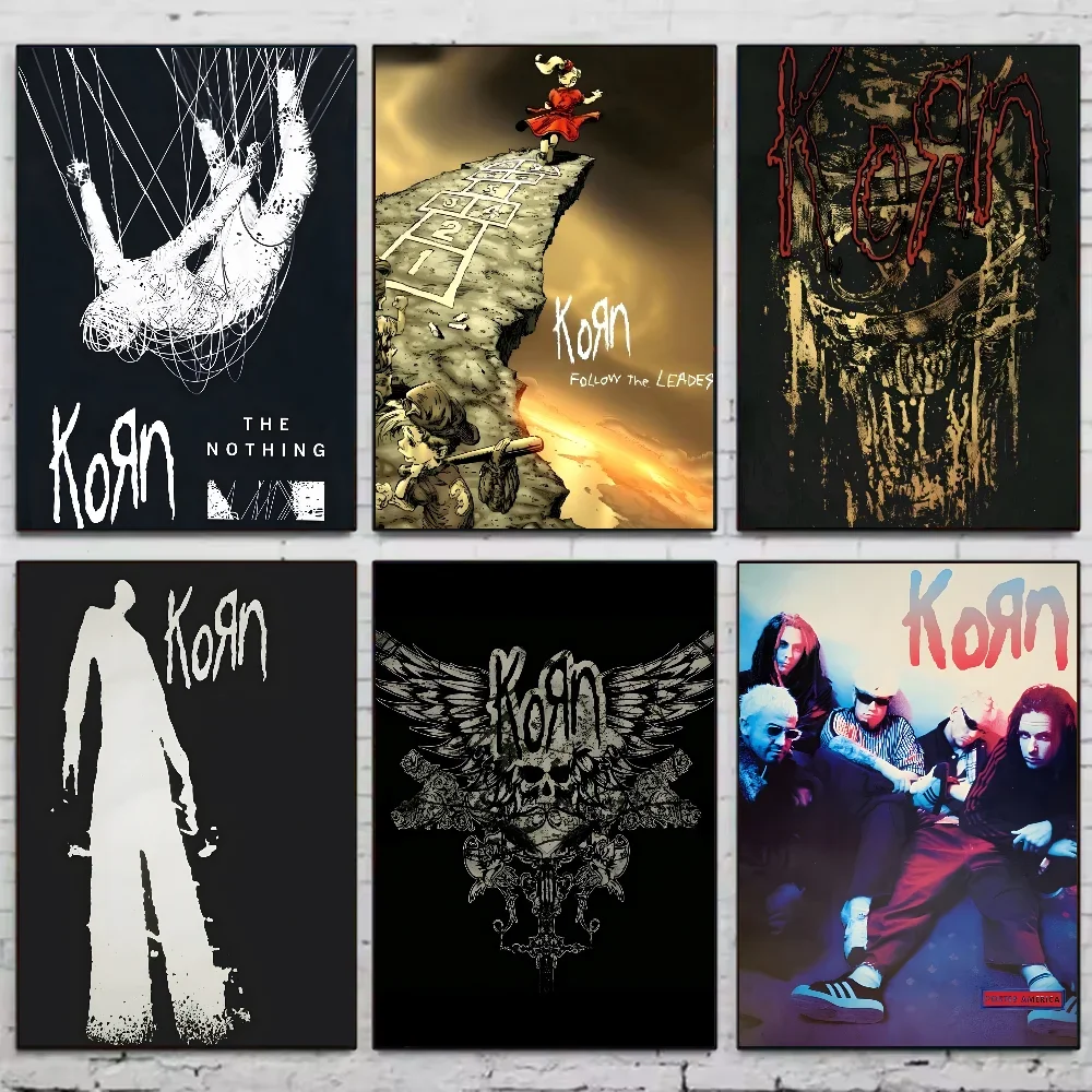 1pc Korn Rock Band Music Poster, Minimalist Aesthetics Canvas Painting Print for Living Room Modern Home Decor Peaceful Pleasures Health and Wellness