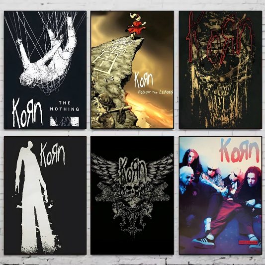 1pc Korn Rock Band Music Poster, Minimalist Aesthetics Canvas Painting Print for Living Room Modern Home Decor Peaceful Pleasures Health and Wellness