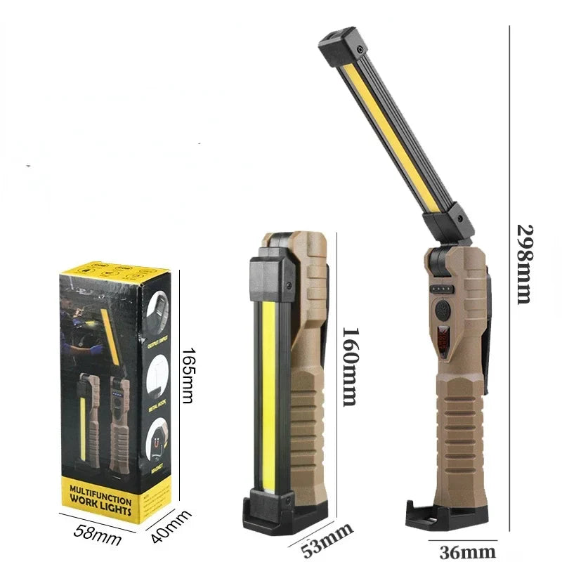 Folding COB XPE LED Work Light – Rechargeable Torch & Inspection Lamp