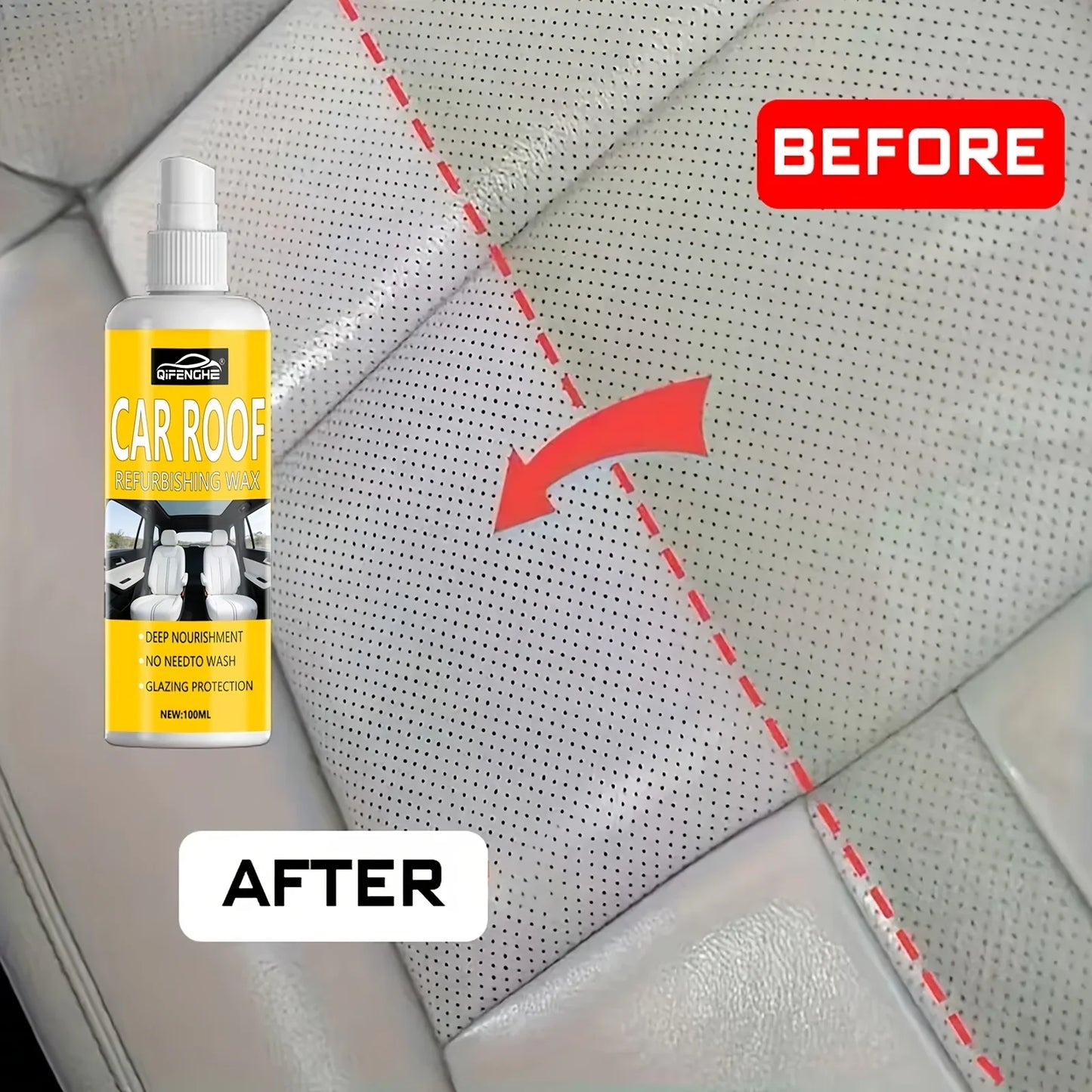 QIFENGHE Car Interior Cleaner Spray – Seat & Ceiling 3.38oz
