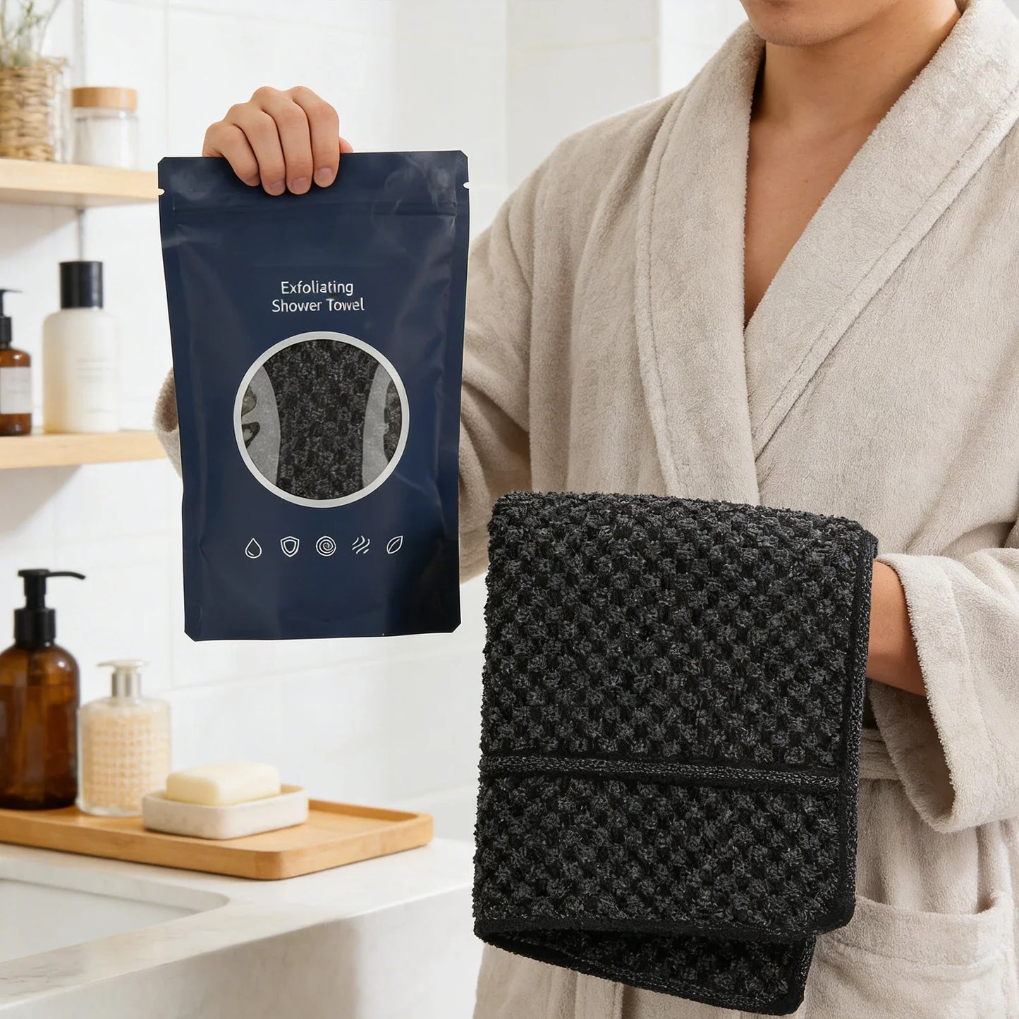 Nylon Exfoliating Bath Scrub Towel – Deep Cleanse & Soft Skin