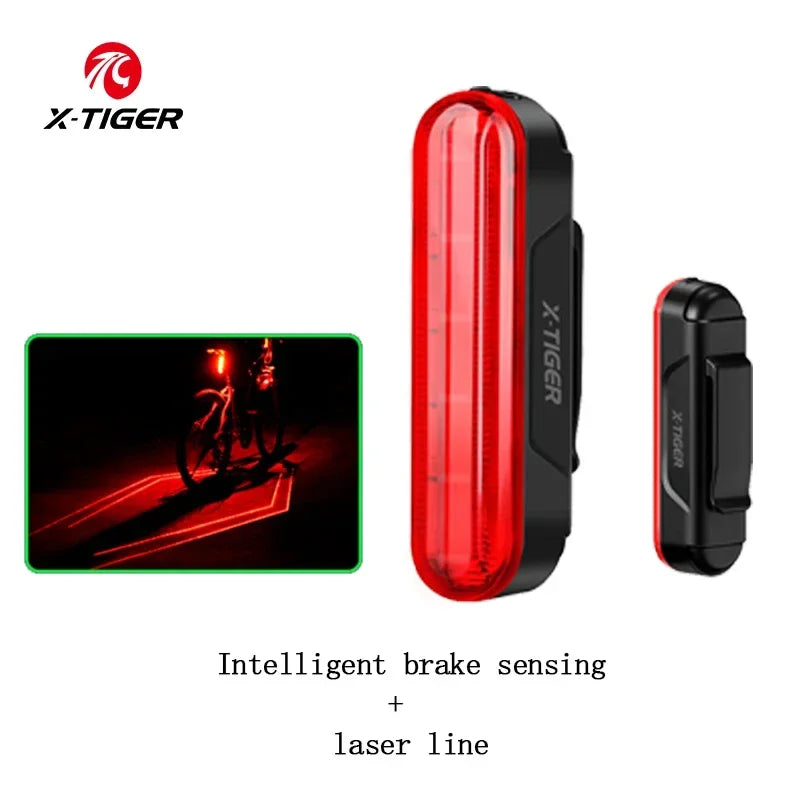 X-TIGER Smart Brake Sensing Bike Tail Light IPX6 USB-C LED